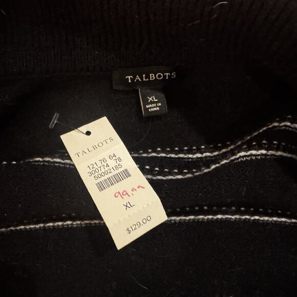 New Talbots Open Cardigan Sweater Womens XL Geometric Southwestern Lambswool NWT - Picture 3 of 10